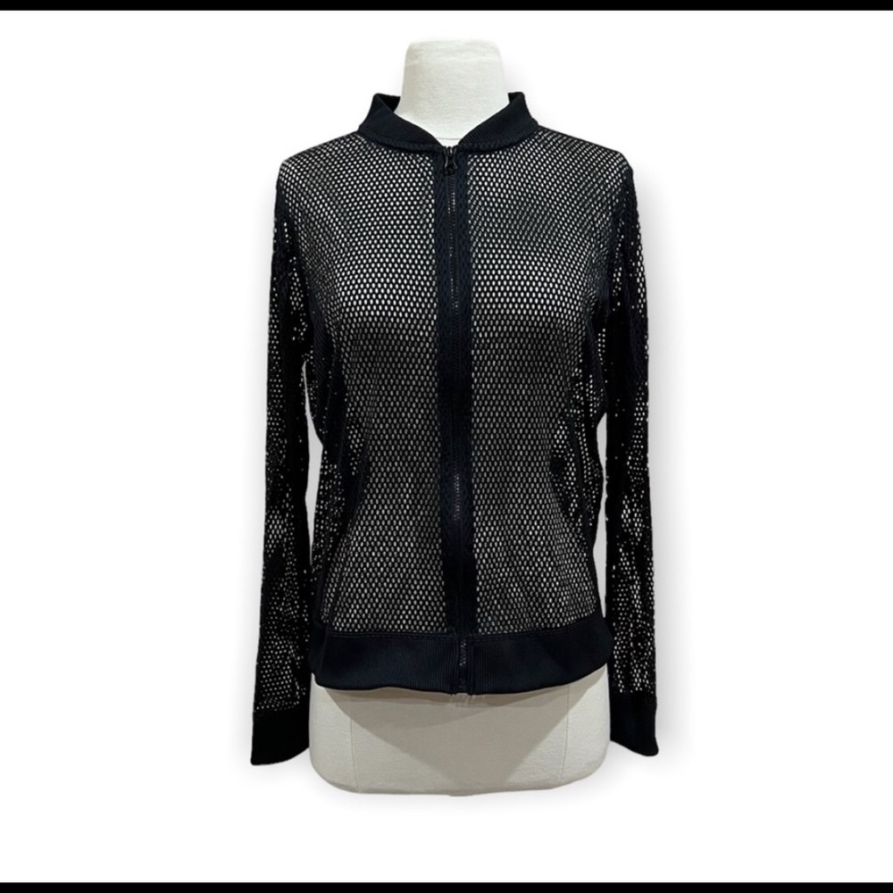 Victoria Sport by Victoria Secret Black Mesh Full Zip Jacket Size Small